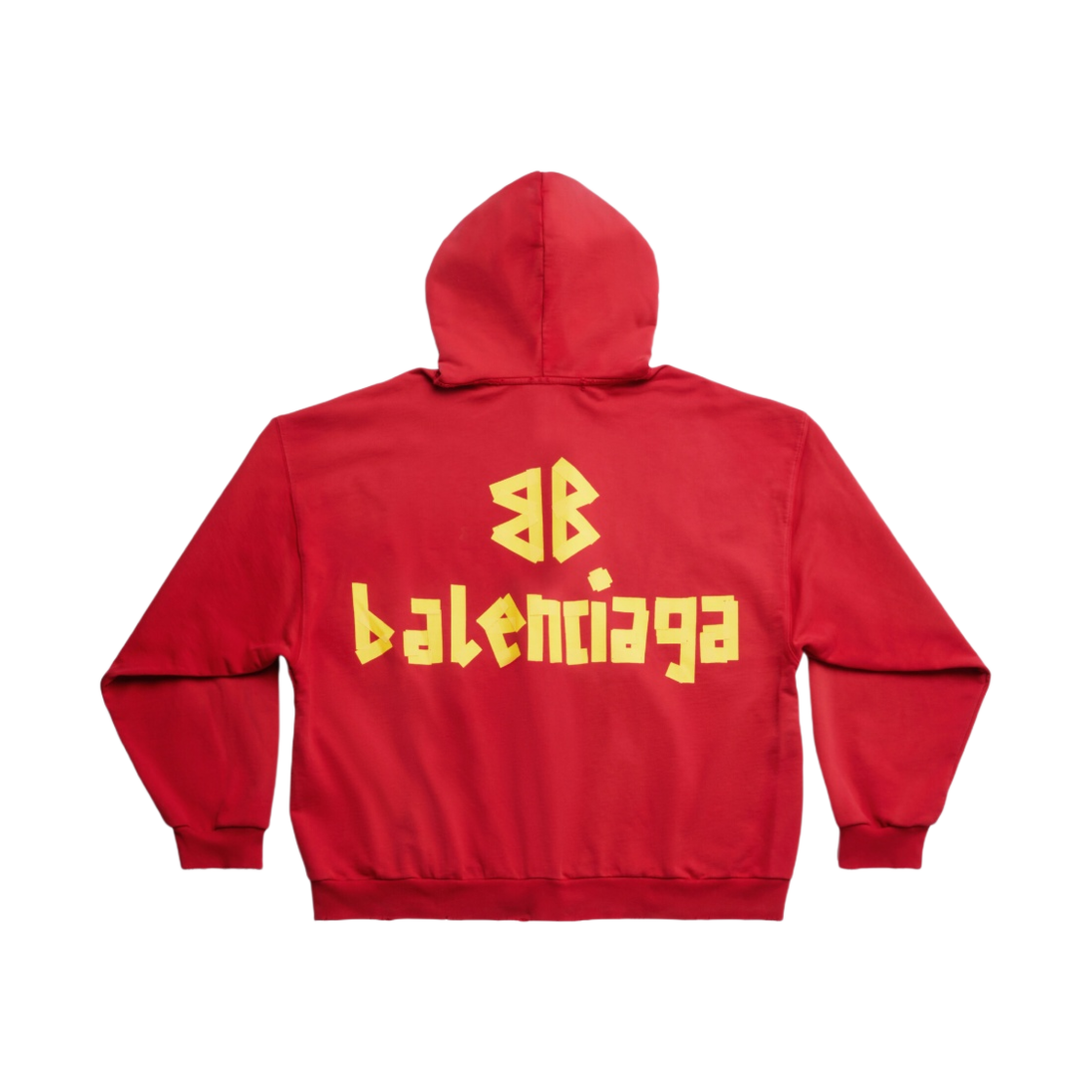 발렌시아가 테이프 타입 립드 포켓 집업 후드 라지 핏 레드(Balenciaga Tape Type Ripped Pocket Zip-Up Hoodie Large Fit Red) - 1