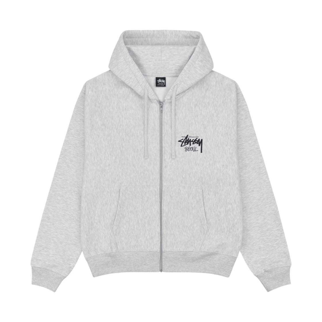 스투시 스탁 서울 후드 집업 애쉬 헤더 2023(Stussy Stock Seoul Zip Hood Ash Heather 2023)