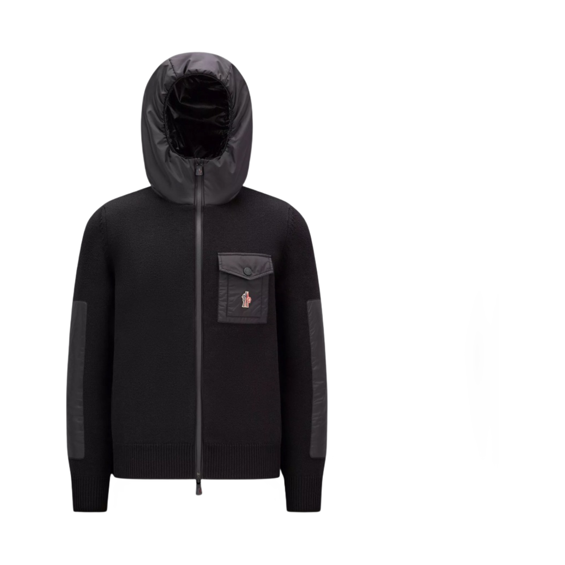 I2-097-9B00007-A9462-999 Moncler Hooded Wool Cardigan Black - 23FW