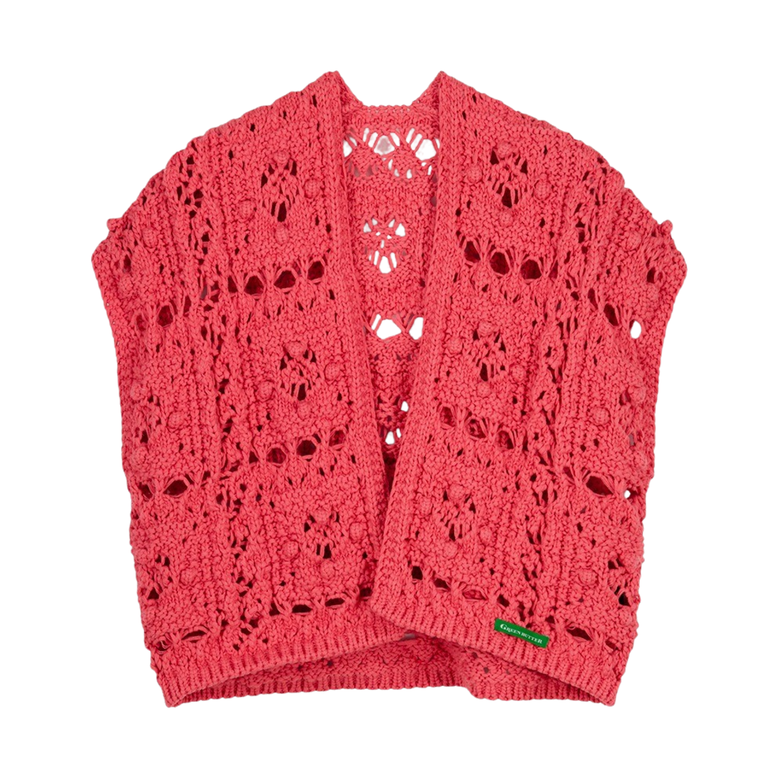 그린 버터 우먼 크로세 폼 볼레로 가디건 체리 핑크