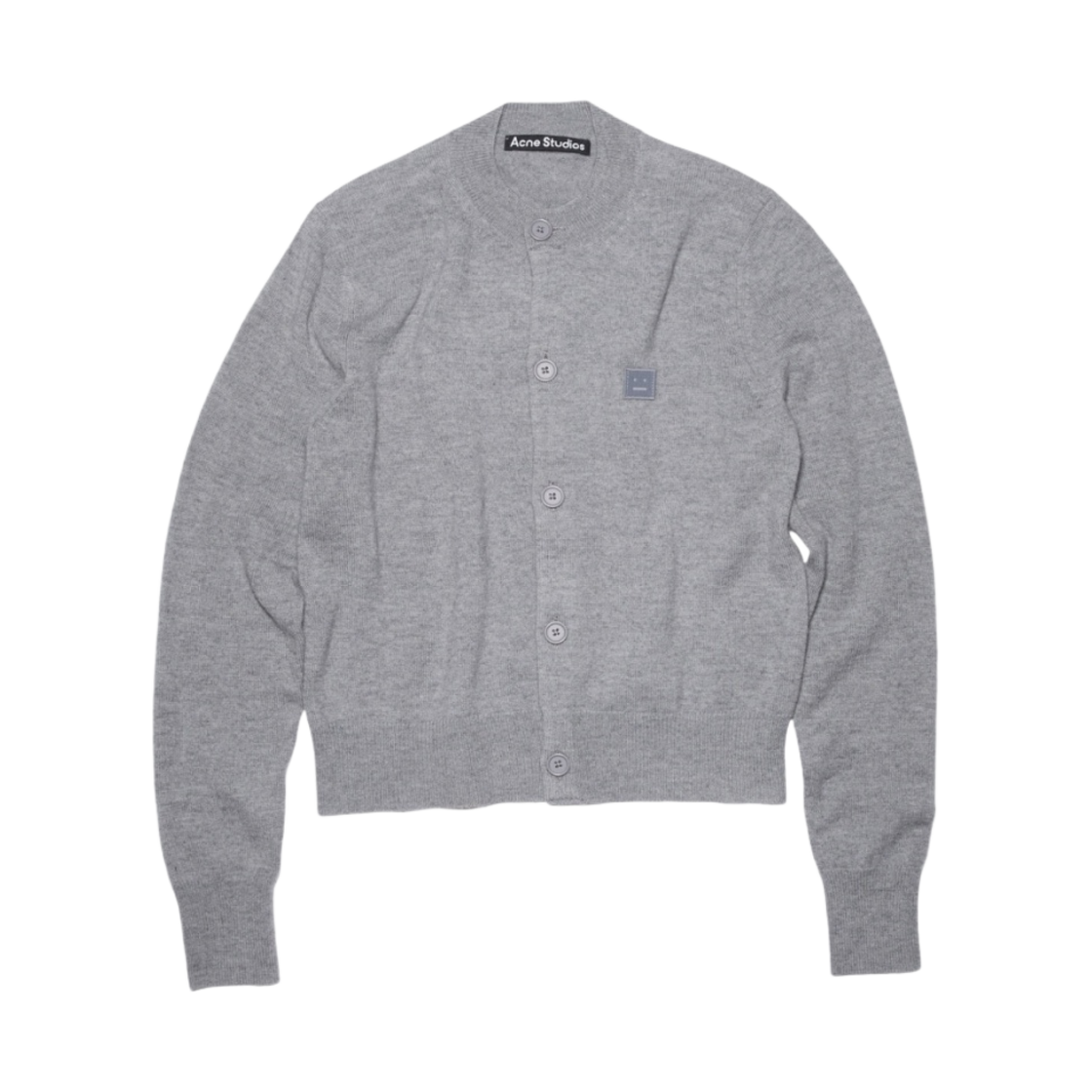 (W) 아크네 스튜디오 케바 페이스 크루넥 가디건 그레이 멜란지((W) Acne Studios Keva Face Crewneck Cardigan Grey Melange)