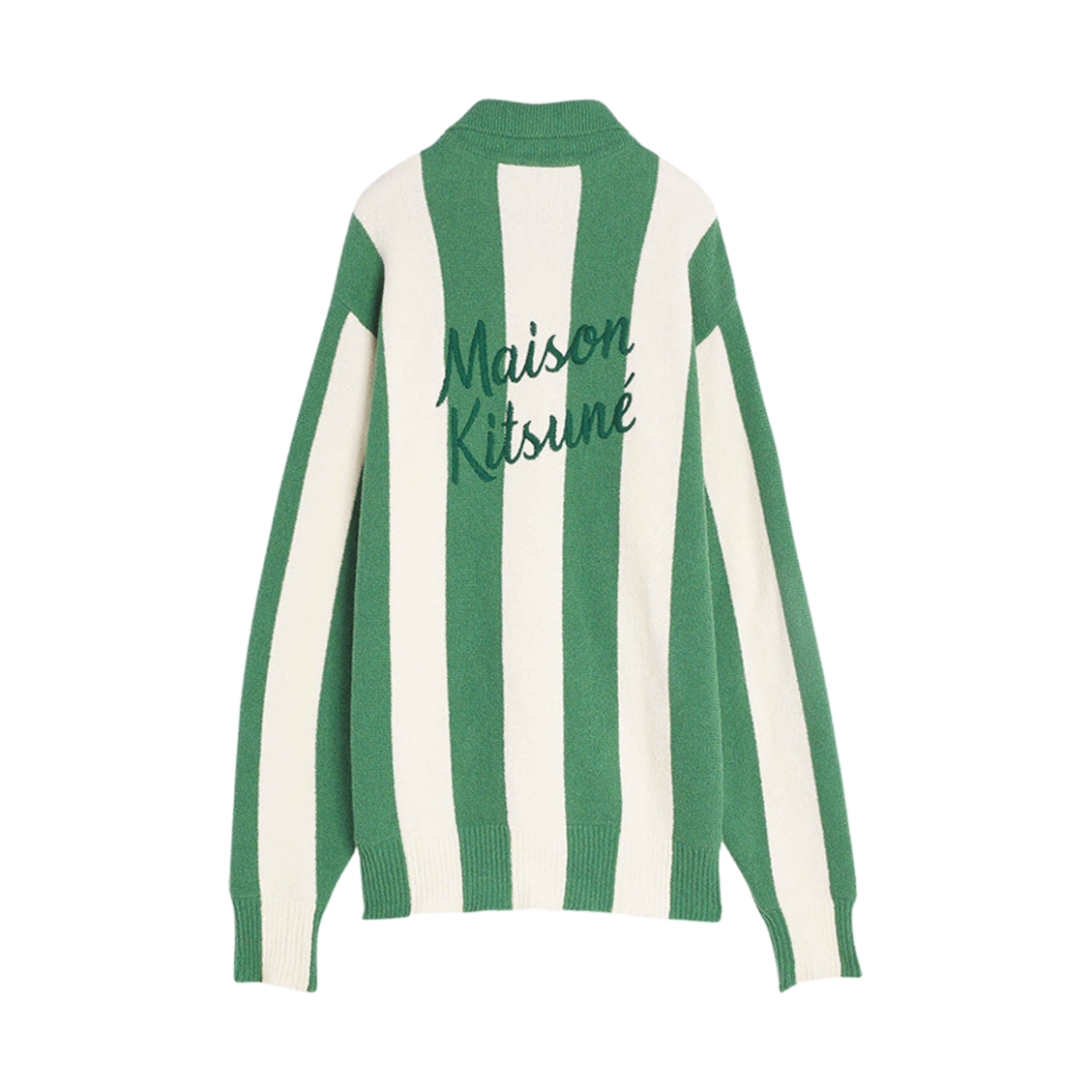 메종 키츠네 풀사이드 스트라이프 폴로 트로피컬 그린(Maison Kitsune Poolside Stripes Polo Tropical Green) - 2