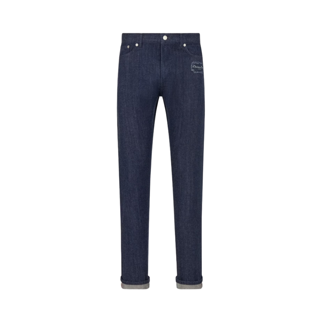 193D011GY978-C580 Dior Slim-Fit Christian Dior Couture Jeans Raw Cotton Twill Blue