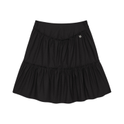(W) Glowny Tia Double Layered Ruffle Skirt Black