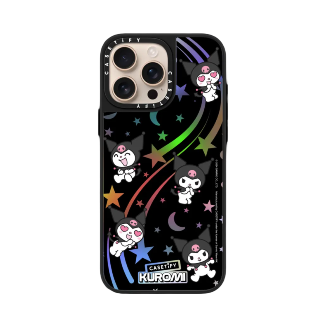 케이스티파이 x 쿠로미 아이폰 갈락틱 스타더스트 홀로그램 맥세이프 케이스 이리디센트 온 블랙(Casetify x Kuromi iPhone Galactic Stardust Hologram Magsafe Case Iridescent on Black) - 4