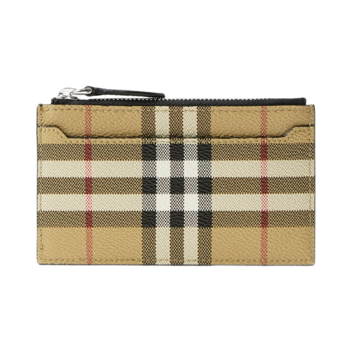 버버리 체크 지퍼 카드 케이스 아카이브 베이지(Burberry Check Zip Card Case Archive Beige) - 1