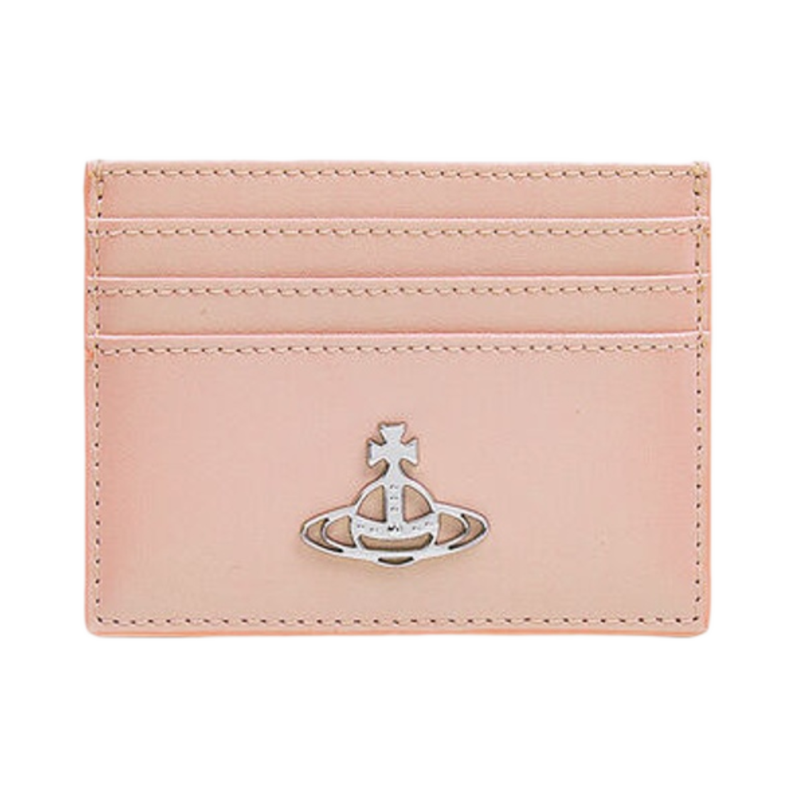 비비안 웨스트우드 펄라이즈드 레더 카드 홀더 핑크