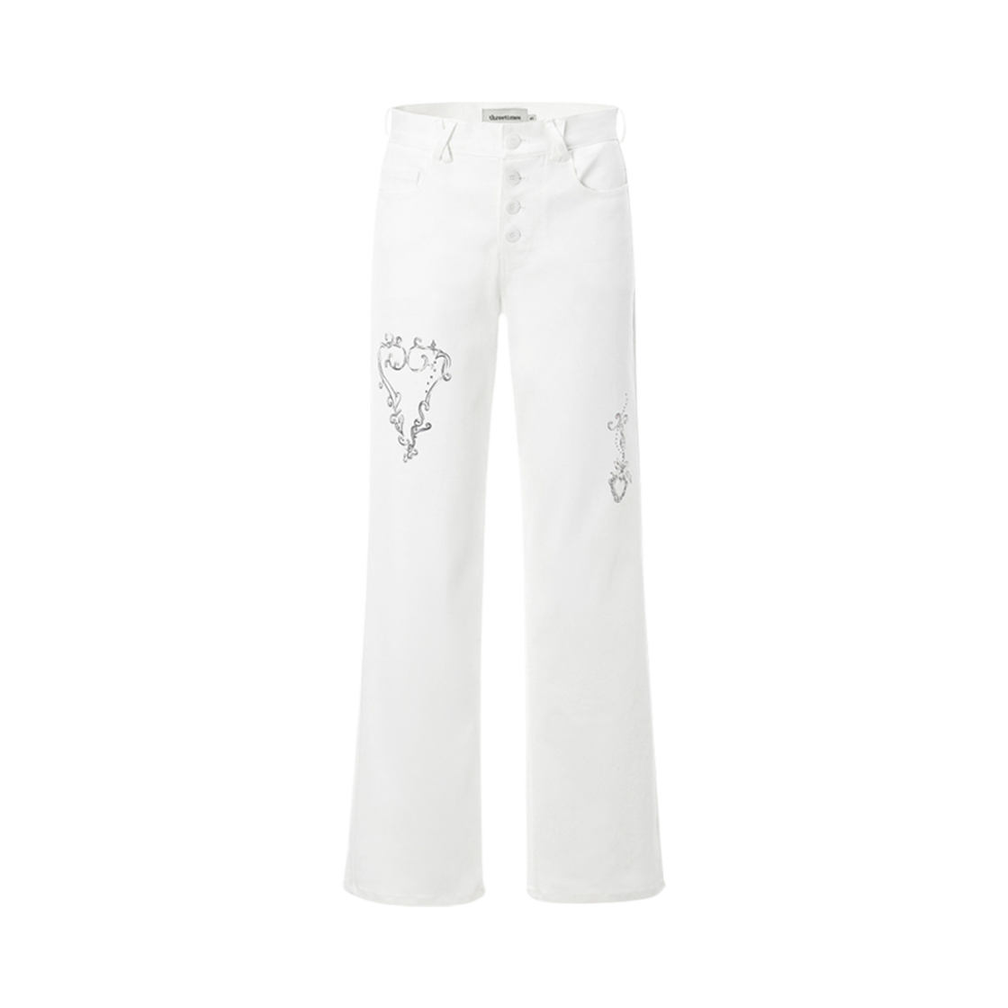 (W) 쓰리타임즈 드로잉 팬츠 아이보리((W) Threetimes Drawing Pants Ivory)