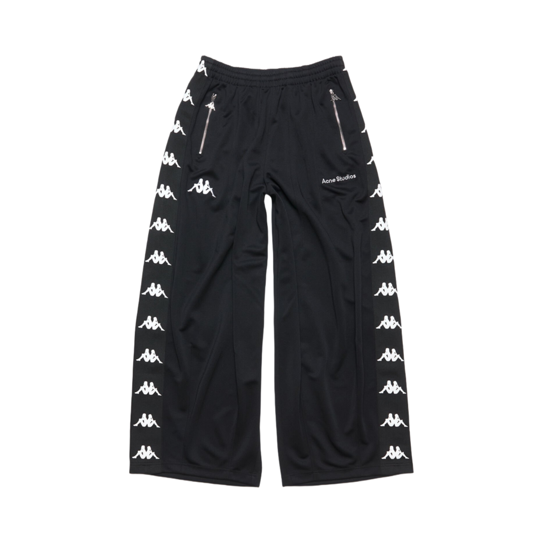 CK0123-900 Acne Studios x Kappa Relaxed Fit Trousers Black