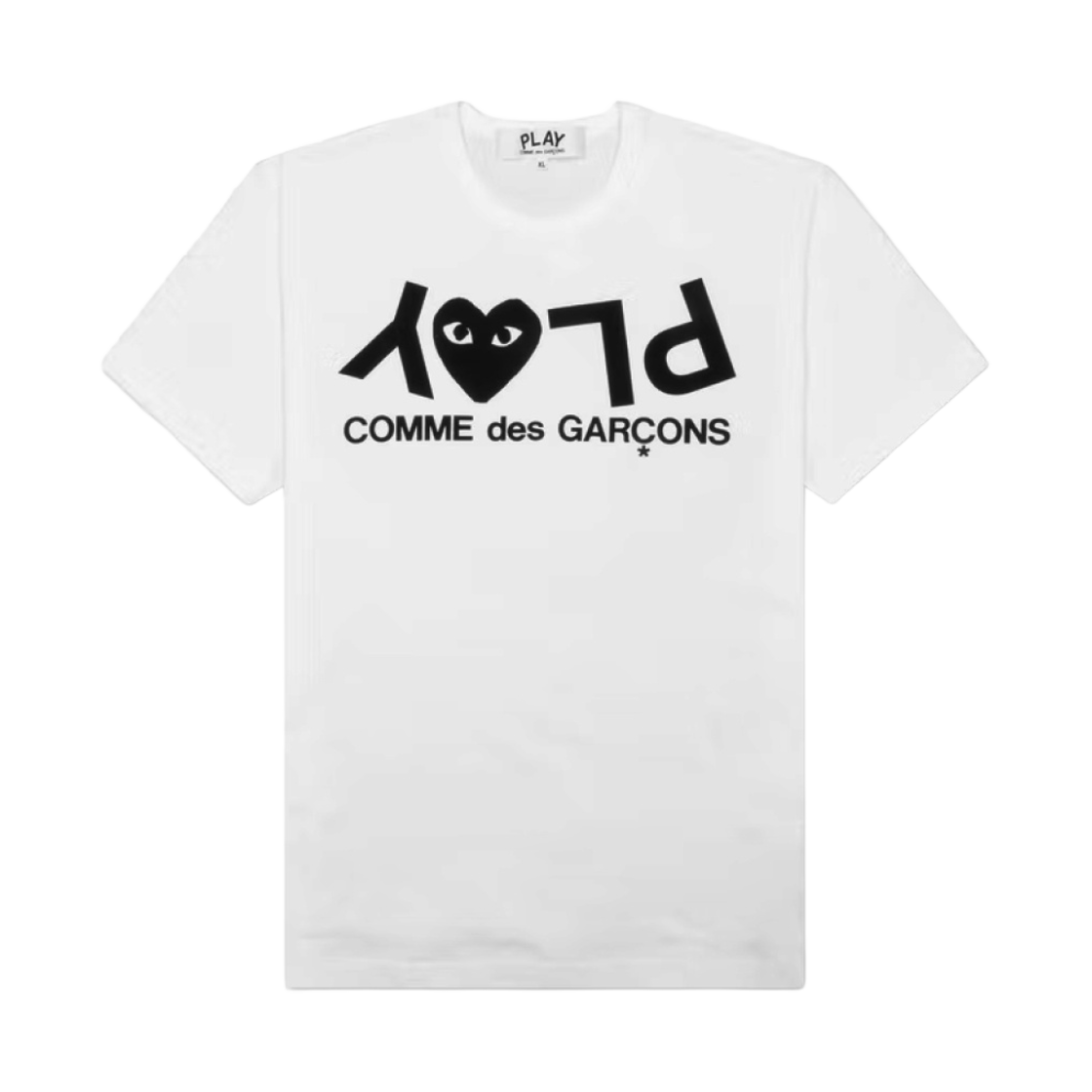 (W) 플레이 꼼데가르송 리버스 로고 티셔츠 화이트