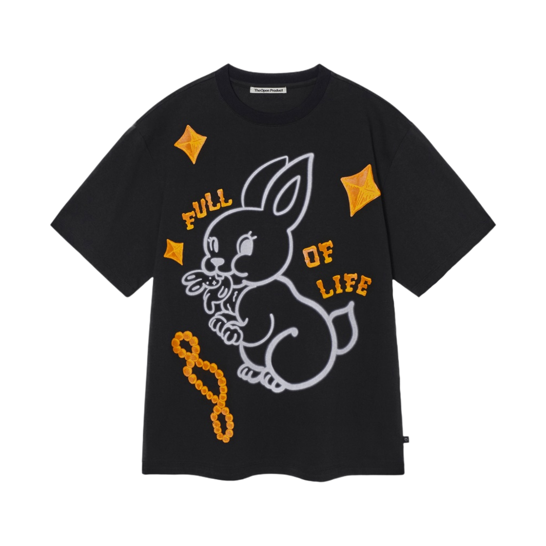 오픈 Yy 블랙 래빗 티셔츠 블랙(Open Yy Black Rabbit T-Shirt Black)