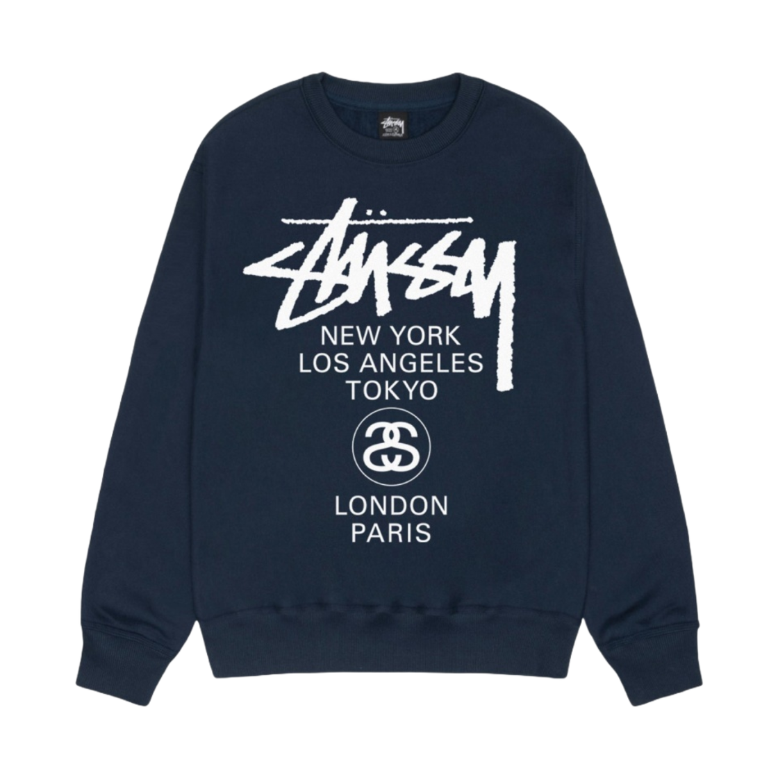 스투시 월드투어 크루넥 네이비 2024(Stussy World Tour Crew Navy 2024)