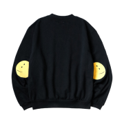 Kapital Eco Fleece Crewneck Sweatshirt Profile Rainbowy Patch PT Black