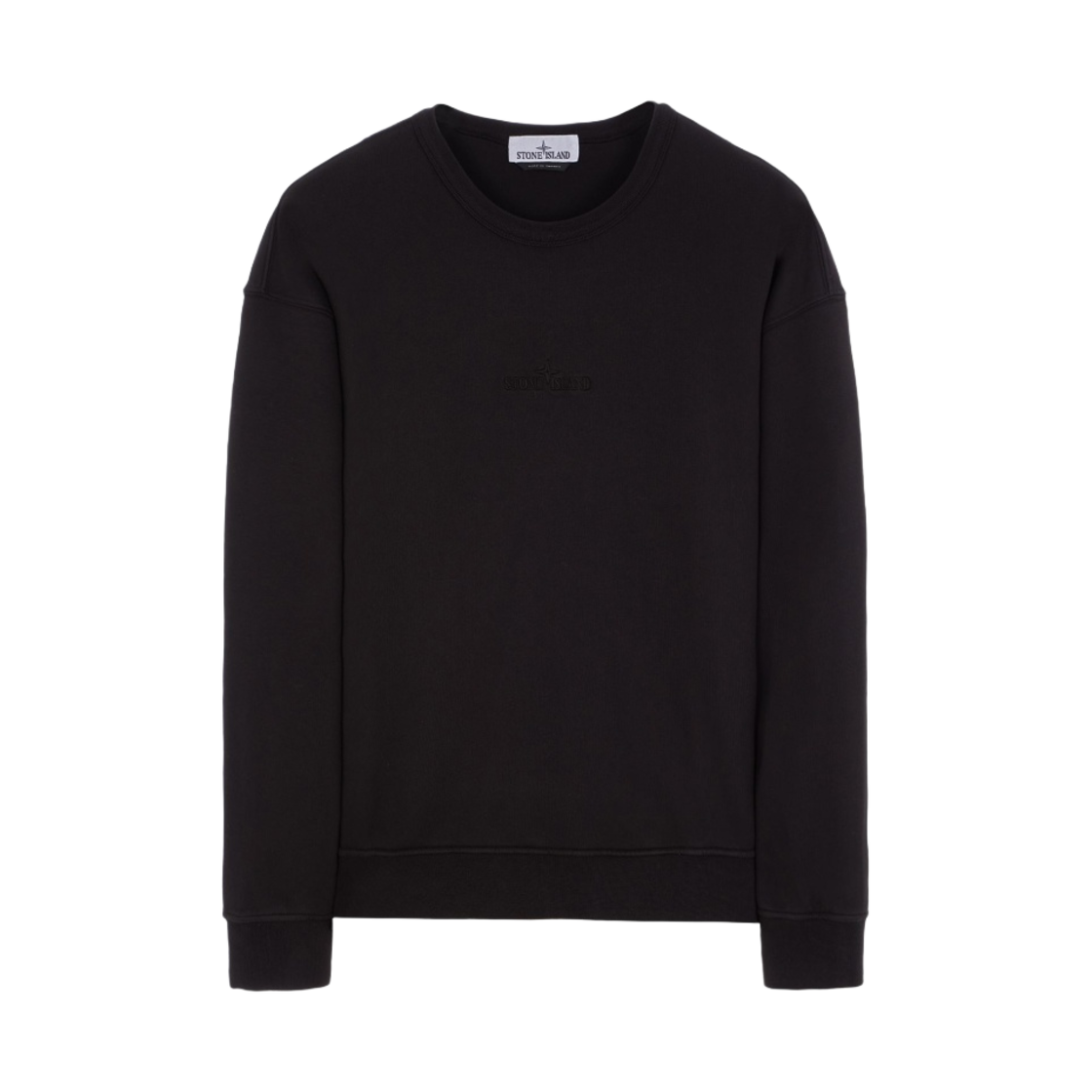 스톤 아일랜드 62951 코튼 플리스 가먼트 다이드 크루넥 스웨트셔츠 블랙 - 23SS