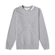 Thom Browne Cotton Interlock 4-Bar Intarsia Mockneck Sweatshirt Medium Grey