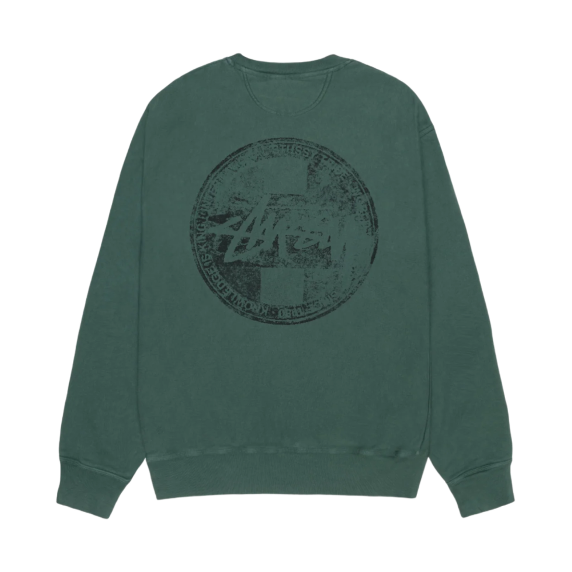 1915116 Stussy Dot Stamp Pigment Dyed Crew Forest