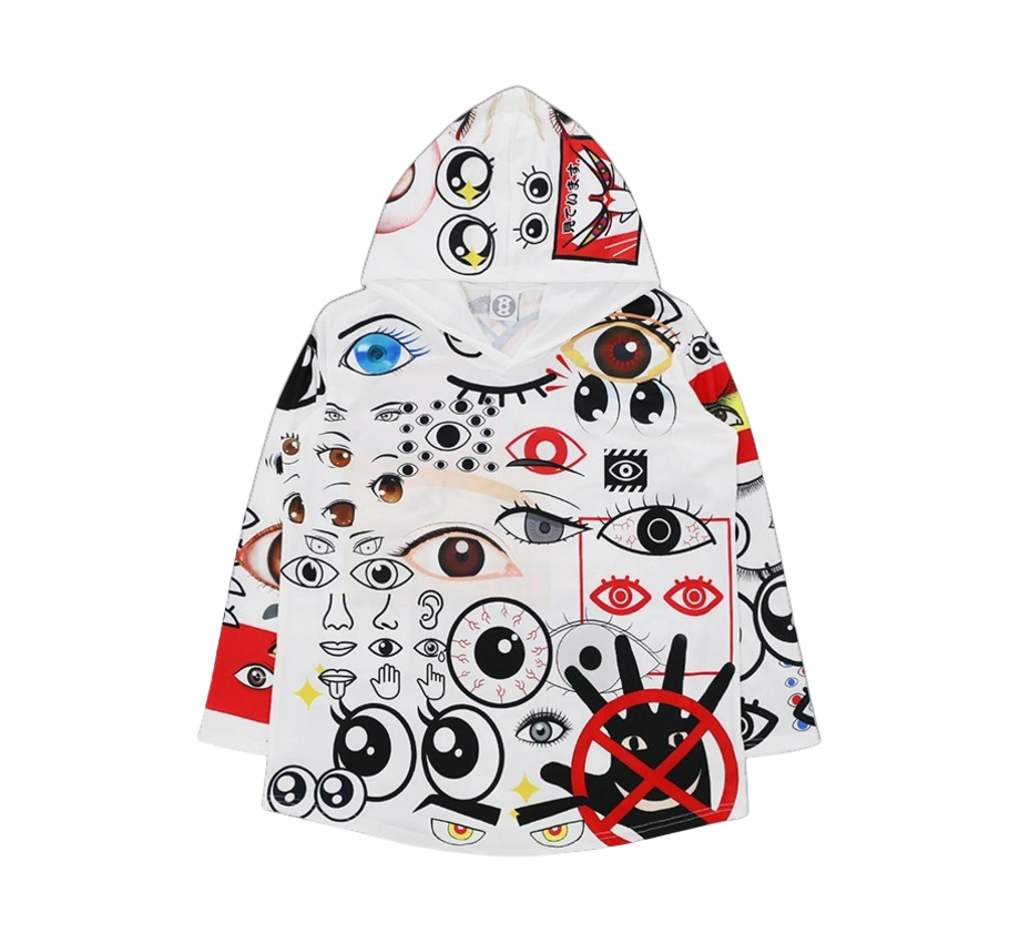 KIM202401 Kizip Eye Clip Art Hoodie