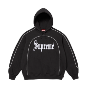Supreme Curve Piping Hooded Sweatshirt Black - 25SS