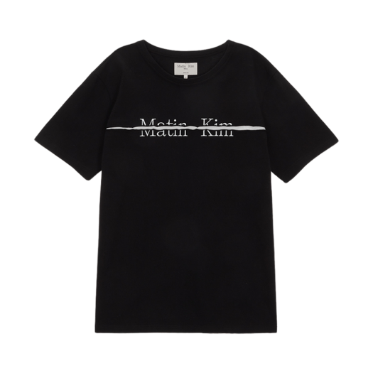 W) 마뗑킴 커티드 로고 레이어드 탑 네이비 | Matin Kim | KREAM