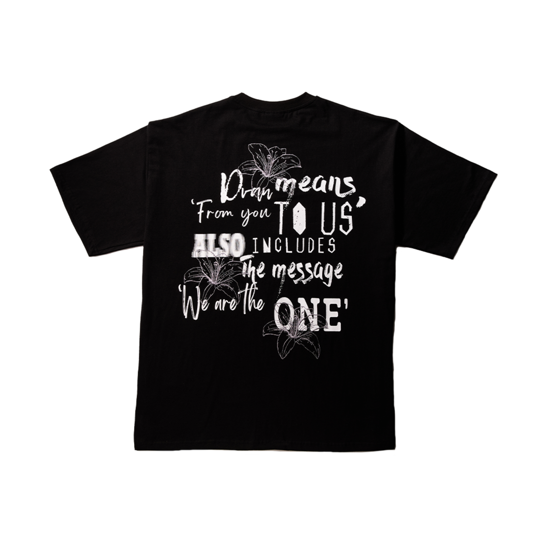 드반 민즈 플라워 자수 티셔츠 블랙(DVAN Means With Flower Emb Half Sleeve T-Shirt Black)