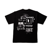 DVAN Means With Flower Emb Half Sleeve T-Shirt Black