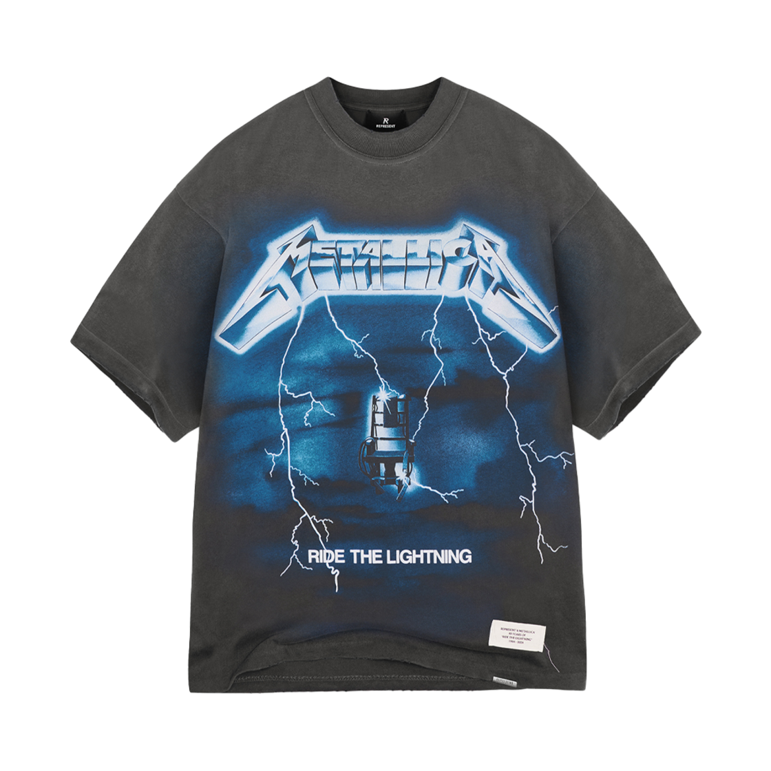리프레젠트 x 메탈리카 라이드 더 라이트닝 SS 티셔츠 빈티지 그레이 - 25SS(Represent x Metallica Ride The Lightning SS T-Shirt Vintage Grey - 25SS)