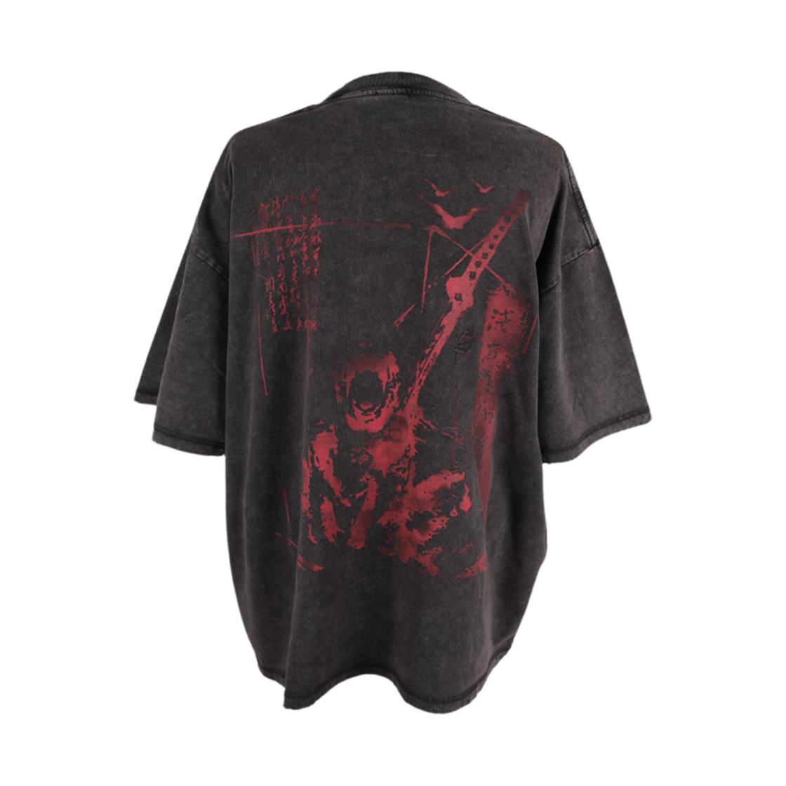 어웬드 참수 아사에몬 워시드 티셔츠 차콜(Awende Beheading Asaemon Washed T-Shirt Charcoal)