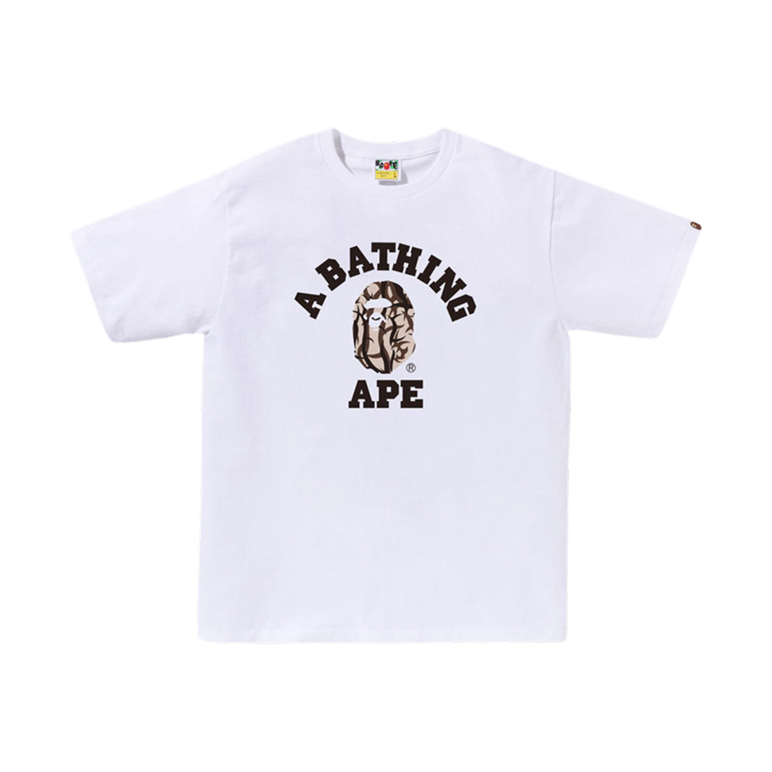 - BAPE Trial Camo College T-Shirt White Beige