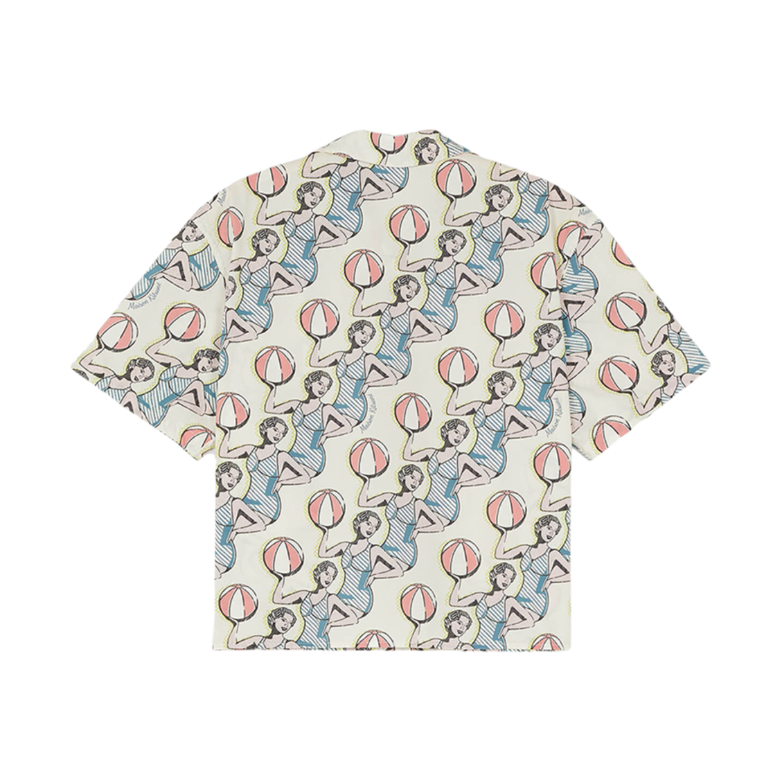 (W) 메종 키츠네 댄싱 걸 프린트 캡 슬리브 셔츠 멀티코 디자인((W) Maison Kitsune Dancing Girls Print Cap Sleeve Shirt Multico Design) - 2