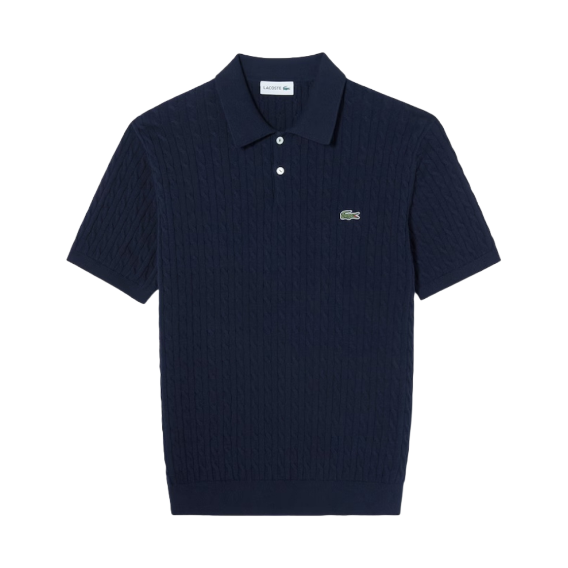라코스테 케이블 폴로 스웨터 네이비(Lacoste Cable Polo Sweater Navy)
