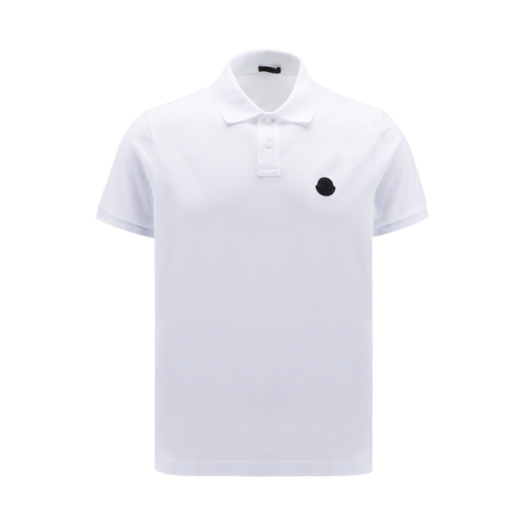 Moncler Logo Patch Polo Shirt Optical White - 22FW