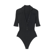 (W) Jacquemus Le Body Yauco Polo Bodysuit Black