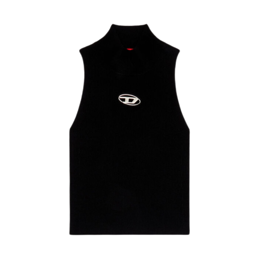 A130200DLAX-9XX (W) Diesel M-Onervax-Top Ribbed Knit Turtleneck Black
