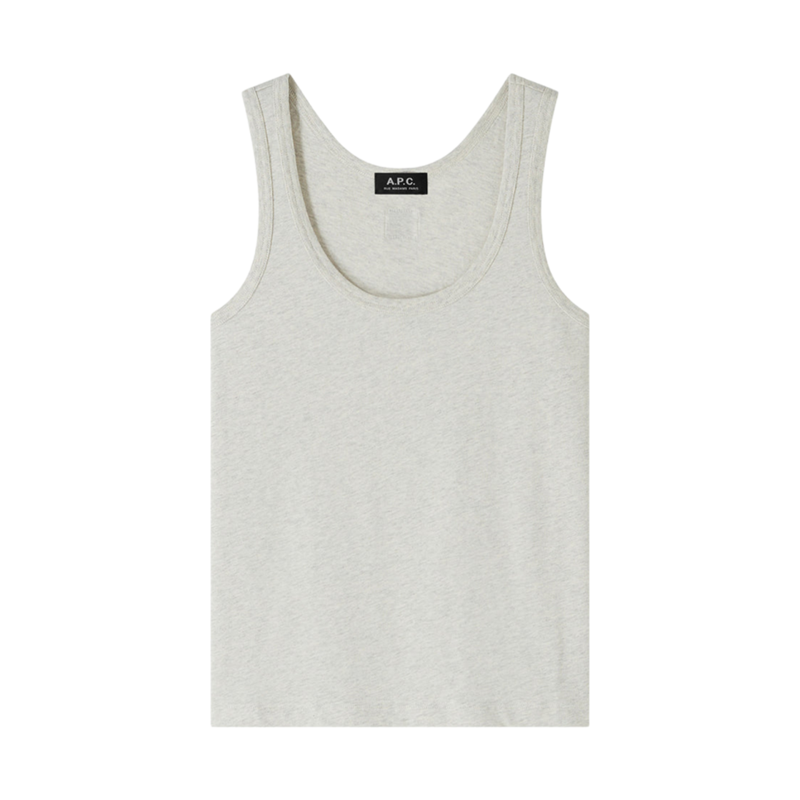 COHBO-F26468-PAA A.P.C. Label Tank Top Heather Ecru