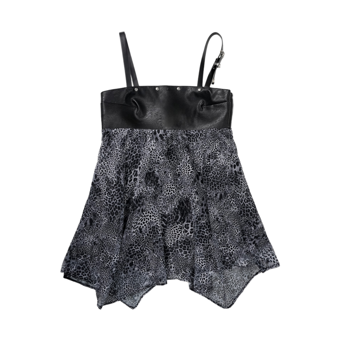 엘프엘프엘프 아카이브스 벨티드 레오파드 슬리브리스 그레이(Elfelfelf Archives Belted Leopard Sleeveless)