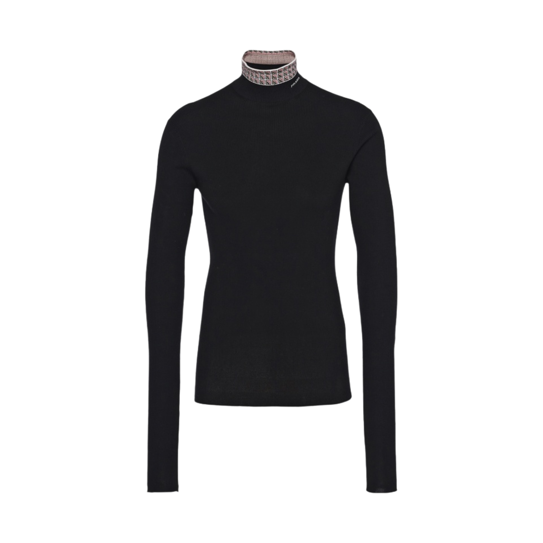 프라다 코튼 터틀넥 스웨터 블랙 앨러배스터 핑크(Prada Cotton Turtleneck Sweater Black Alabaster Pink) - 1