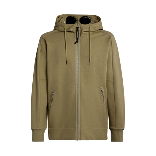 C.P. Company Diagonal Raised Fleece Goggle Hoodie Butternut Brown - 23FW