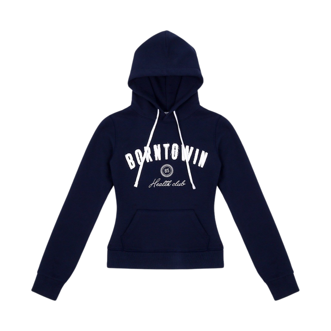 본투윈 패치 슬림핏 후디 네이비