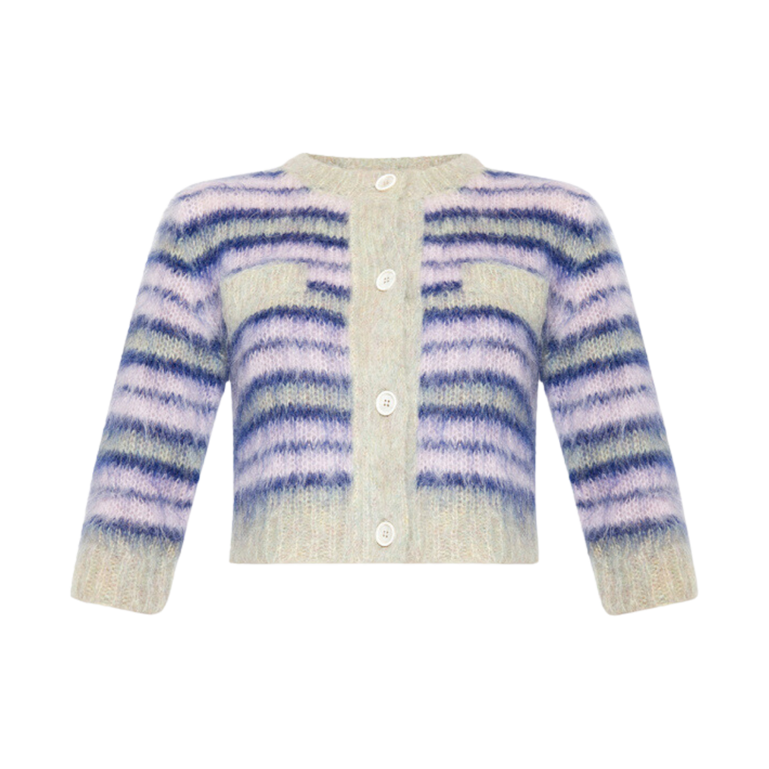 CDMD0299EQ-UFU107-RGC17 (W) Marni Azalea Striped Cardigan Purple