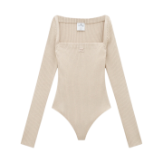 (W) Courreges Rib Bodysuit Sand