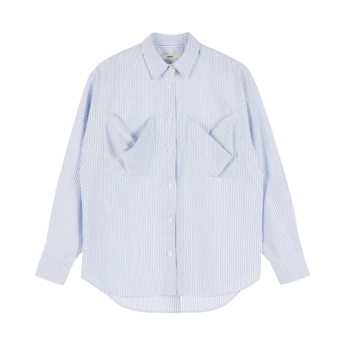 (W) 다이닛 스트라이프 스탠다드 셔츠라이트 블루((W) Deinet Stripe Standard Shirt in Light Blue) - 1