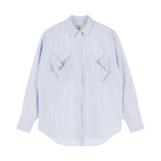(W) Deinet Stripe Standard Shirt in Light Blue