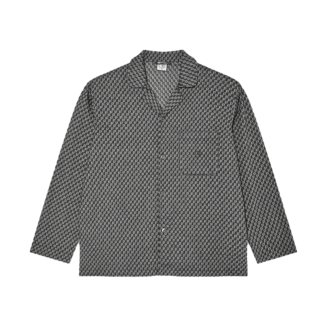 폴라스케이트 파자마 긴팔 셔츠 블랙 화이트 P 패턴