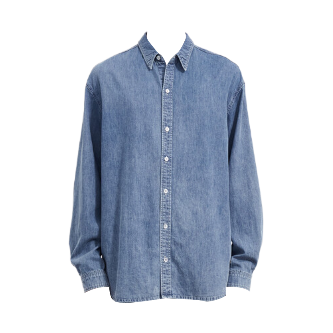 TH2E8NSH725M-BL Time Homme Washed Denim Shirt Blue