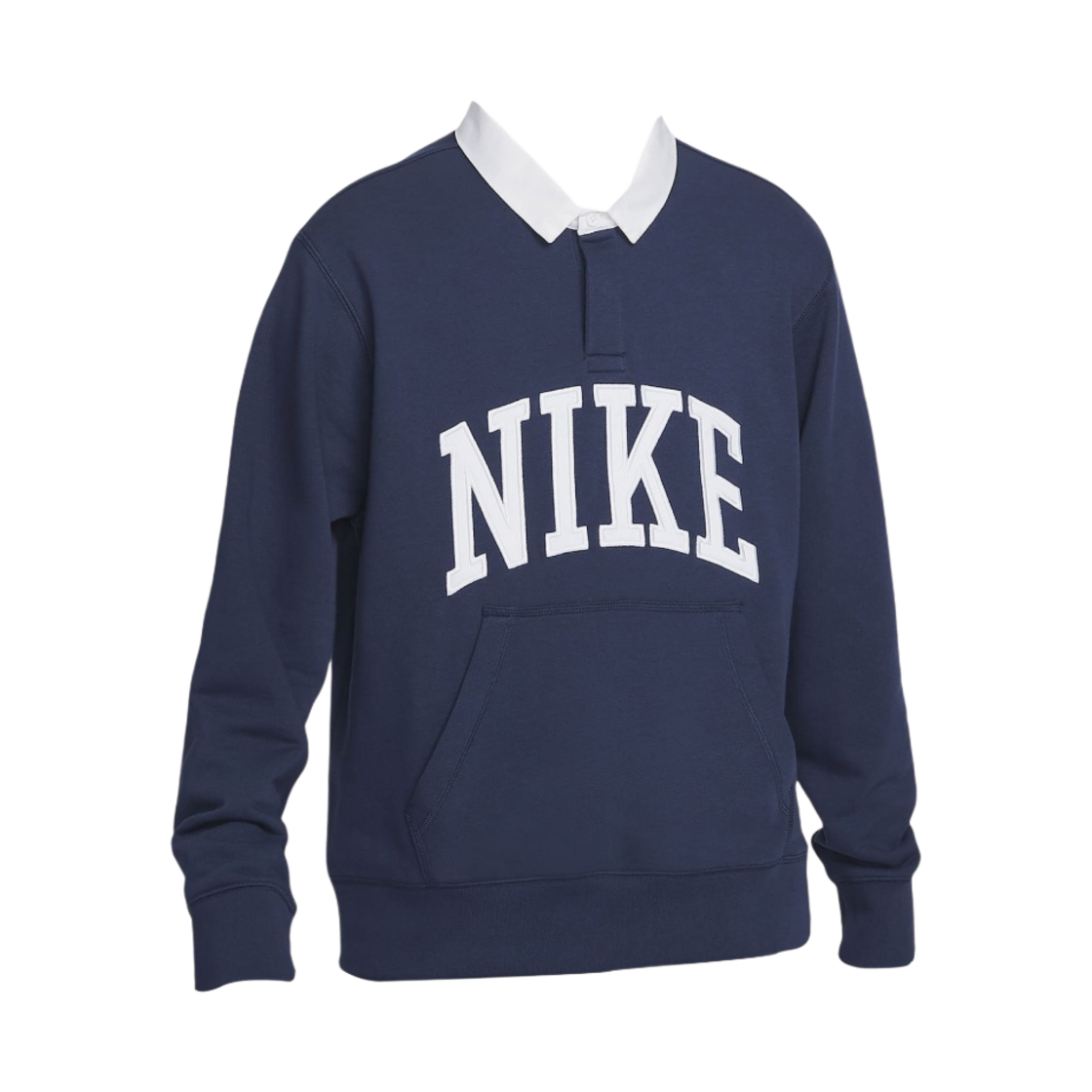 나이키 클럽 플리스 롱슬리브 플리스 폴로 미드나잇 네이비 - 아시아(Nike Club Fleece Long Sleeve Fleece Polo Midnight Navy - Asia)