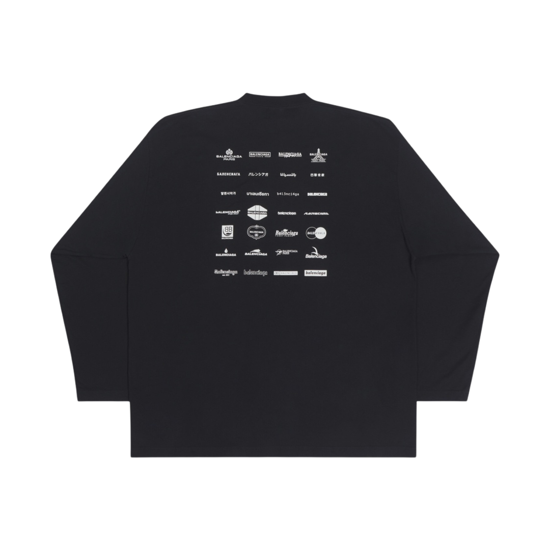 발렌시아가 아카이브 로고 롱 슬리브 티셔츠 오버사이즈 블랙(Balenciaga Archives Logos Long Sleeve T-Shirt Oversized Black) - 2