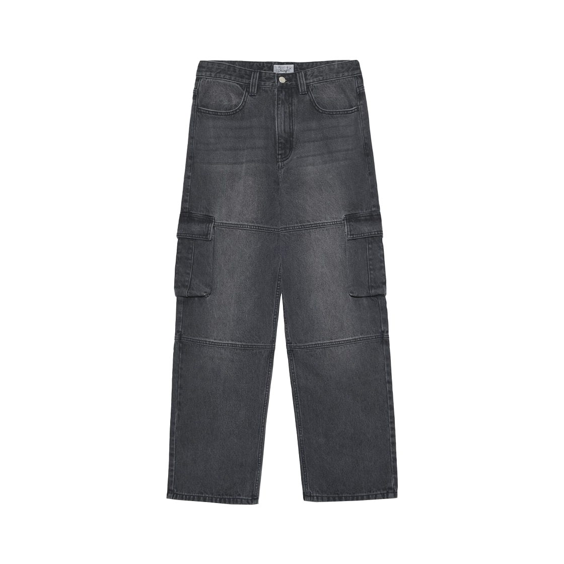 PD01PT0011BK Phyps Dept Denim Washed Cargo Pants Black