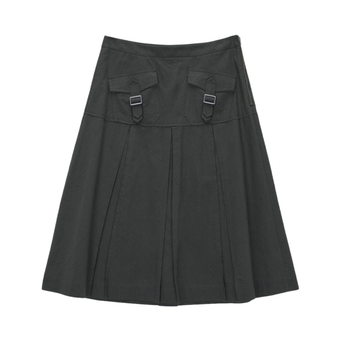 (W) 마뗑킴 바텀 플리츠 카고 스커트 차콜((W) Matin Kim Bottom Pleats Cargo Skirt Charcoal) - 1