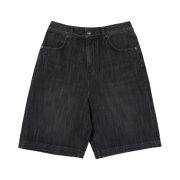 (W) Mischief Denim Bermuda Pants Faded Black
