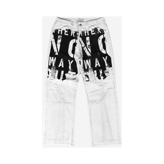 24EX-B002 WH [KREAM 단독] Resurrection13 Painted Sweat Mixed Pants White